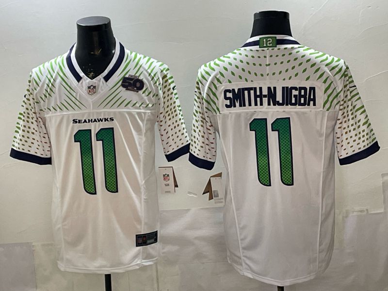 Men Seattle Seahawks #11 Smith-Njigba White 5th generations 2026 Nike Limited NFL Jersey style 005->philadelphia phillies->MLB Jersey